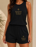 Roatan World Academy Women's Sleeveless Lounge Set – Black Tank Top & Shorts 2-Piece Outfit