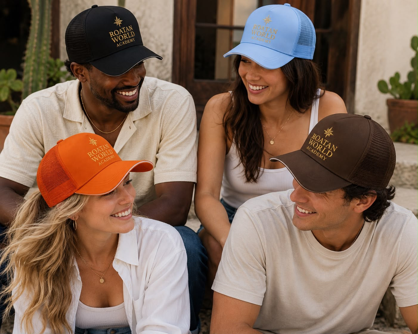 Roatan World Academy Classic Trucker Cap – Black Mesh Adjustable Hat