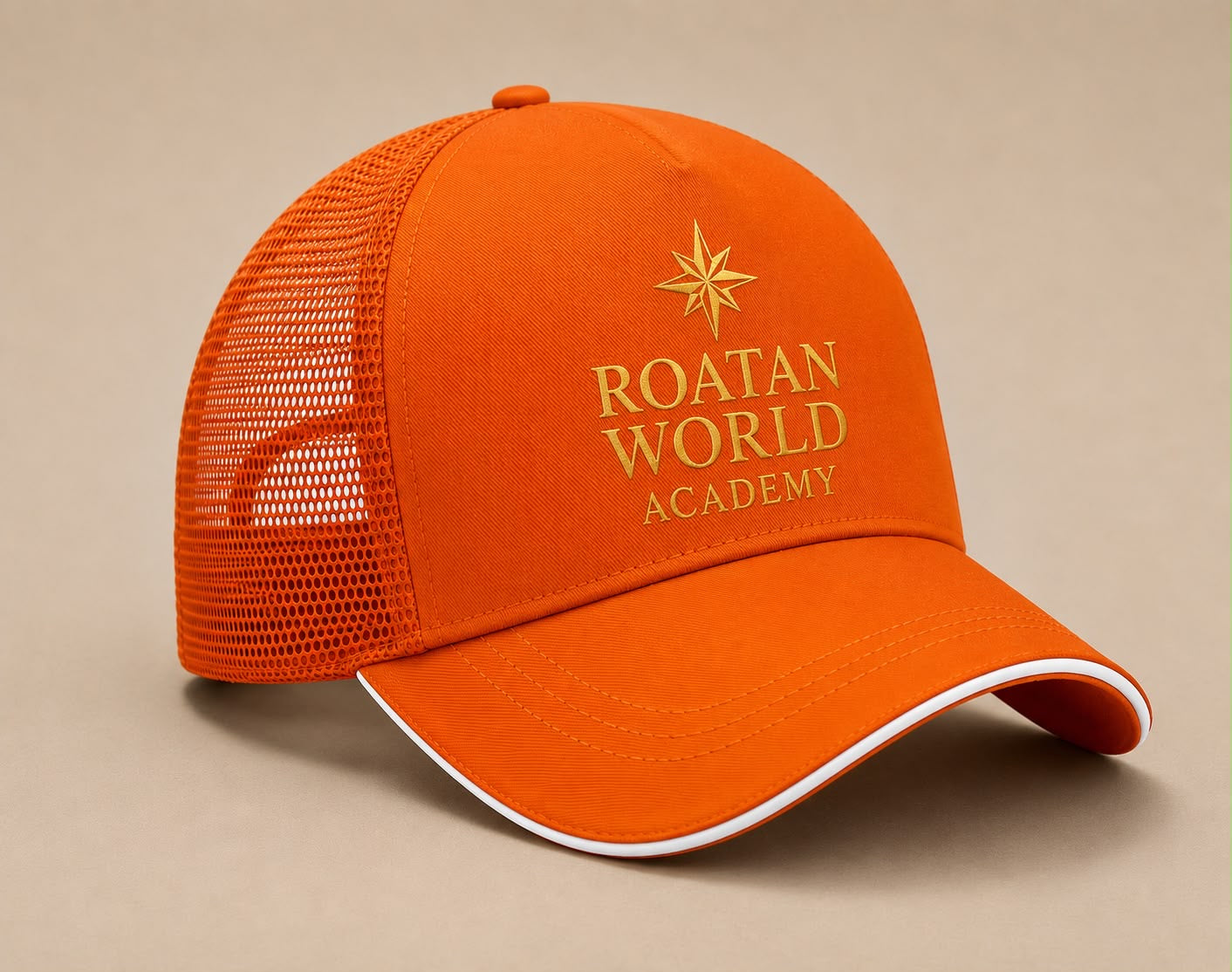 Roatan World Academy Classic Trucker Cap – Black Mesh Adjustable Hat