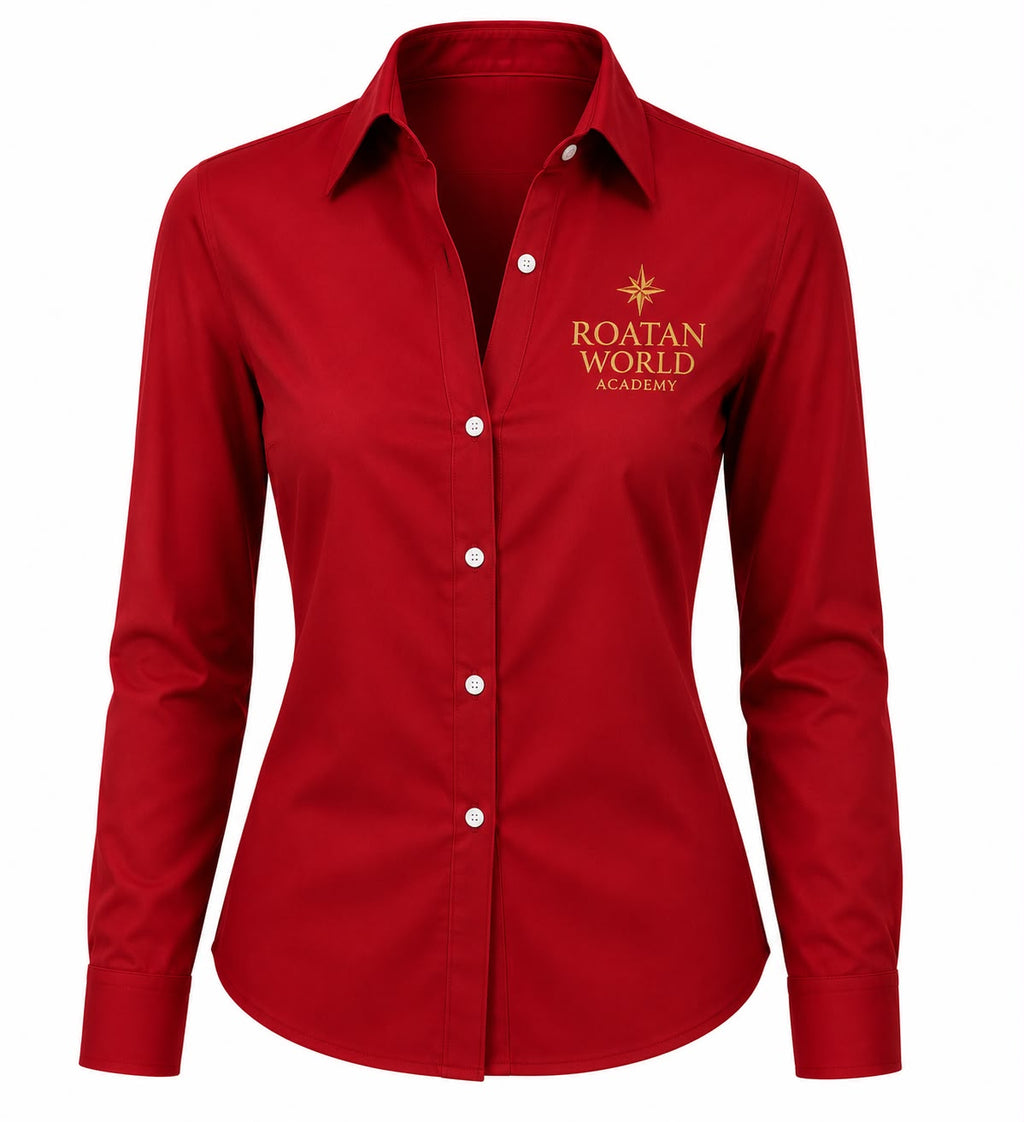 Roatan World Academy Women's Button-Up Shirt – Classic Uniform Blouse