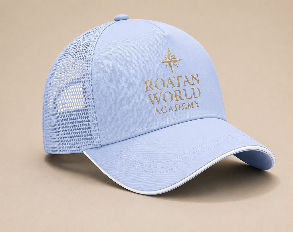 Roatan World Academy Classic Trucker Cap – Black Mesh Adjustable Hat