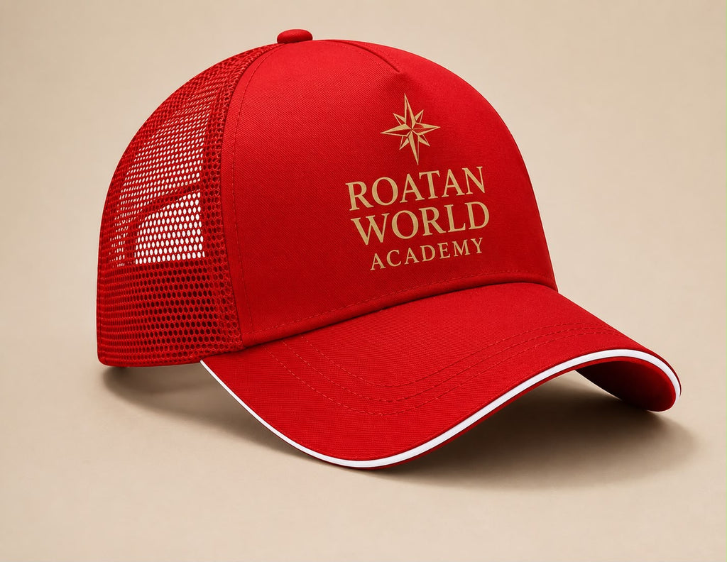 Roatan World Academy Classic Trucker Cap – Black Mesh Adjustable Hat